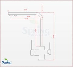 Üç Bağlantılı Kare Su Arıtma Musluğu (Sıcak Su,Soğuk Su ve Arıtılmış Su Bir Arada Musluk)