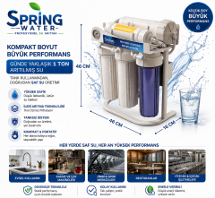 Spring Water Ters Ozmoz Tanksız Günde 1 Ton Su Arıtma Cihazı