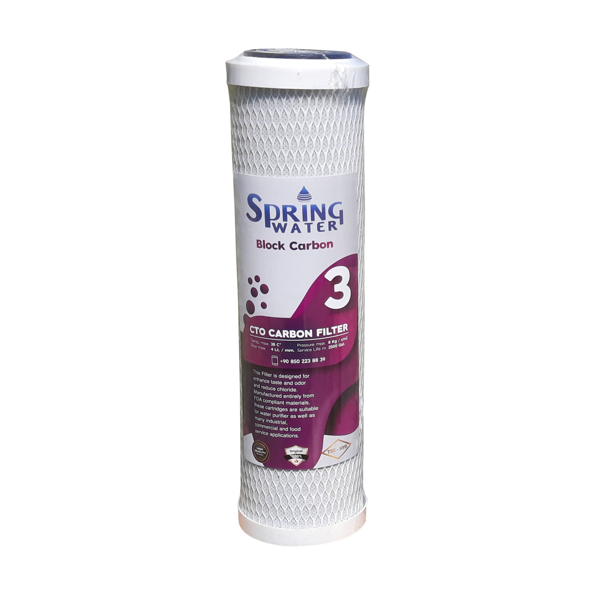 Spring Water Açık Blok Karbon Filtre