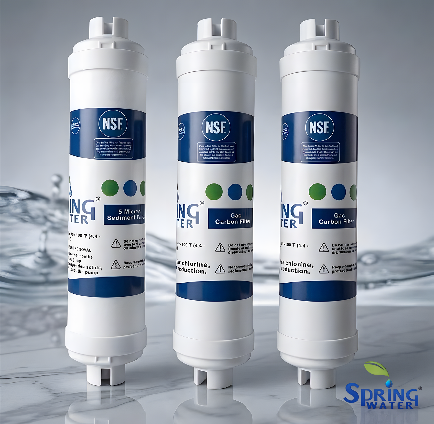 Spring Water 3'lü İnline Ön Filtre Seti ve Montaj Ekipmanlı