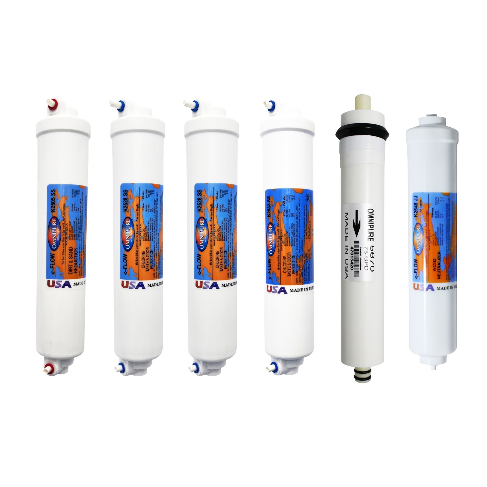 Omnipure K25 Serisi 6'lı Filtre Seti (Amerikan Malı)