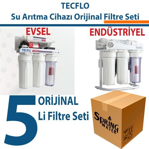 Tecflo Su Arıtma Cihazı Filtre Seti 5 li Seti