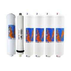 Omnipure K56 Serisi Premium 6'lı Filtre Seti – K5651JJ Alkali Filtreli 75 GPD Membranlı
