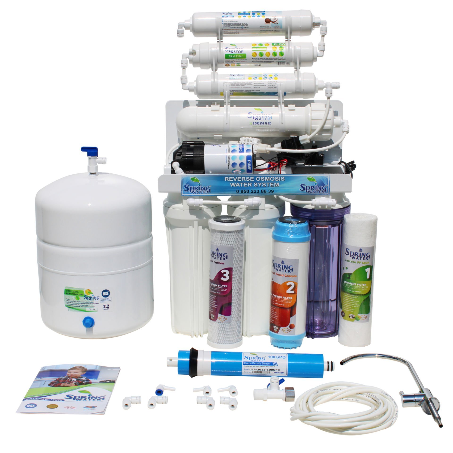 Ters Ozmoz Açık Kasa 11 Aşamalı 8 Litre Pompalı Su Arıtma Cihazı