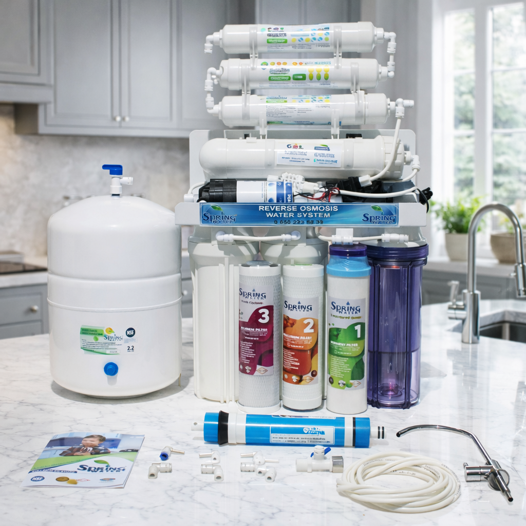 Ters Ozmoz Açık Kasa 11 Aşamalı 8 Litre Pompalı Su Arıtma Cihazı