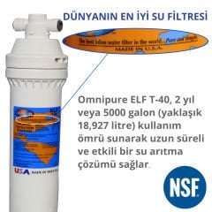 OMNIPURE ELF Premium Karbon + Reçin 15 inç Su Arıtma Cihazı