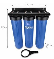 Spring Water 3'lü Big Blue Daire Girişi Su Arıtma Sistemi | 20 inç
