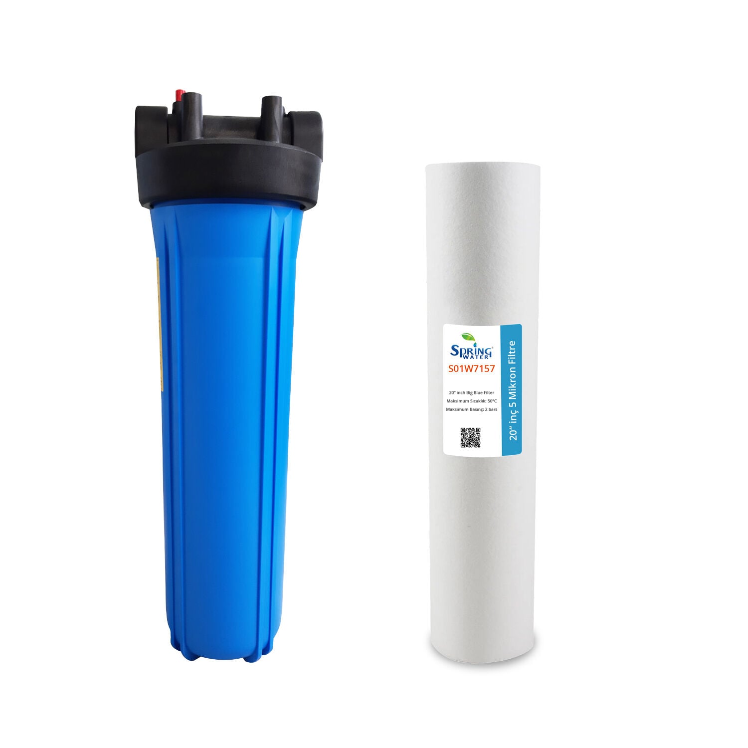 Big Blue 20'' Ağır Hizmet Tipi Filtre Housing (Kap) - 1'' Giriş/Çıkış + Sediment Filtre