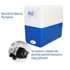 NSF Sertifikalı 11 Aşamalı Ters Ozmoz Dijital Kontrollü Su Arıtma Cihazı - 8 Litre Tank ve Pompa
