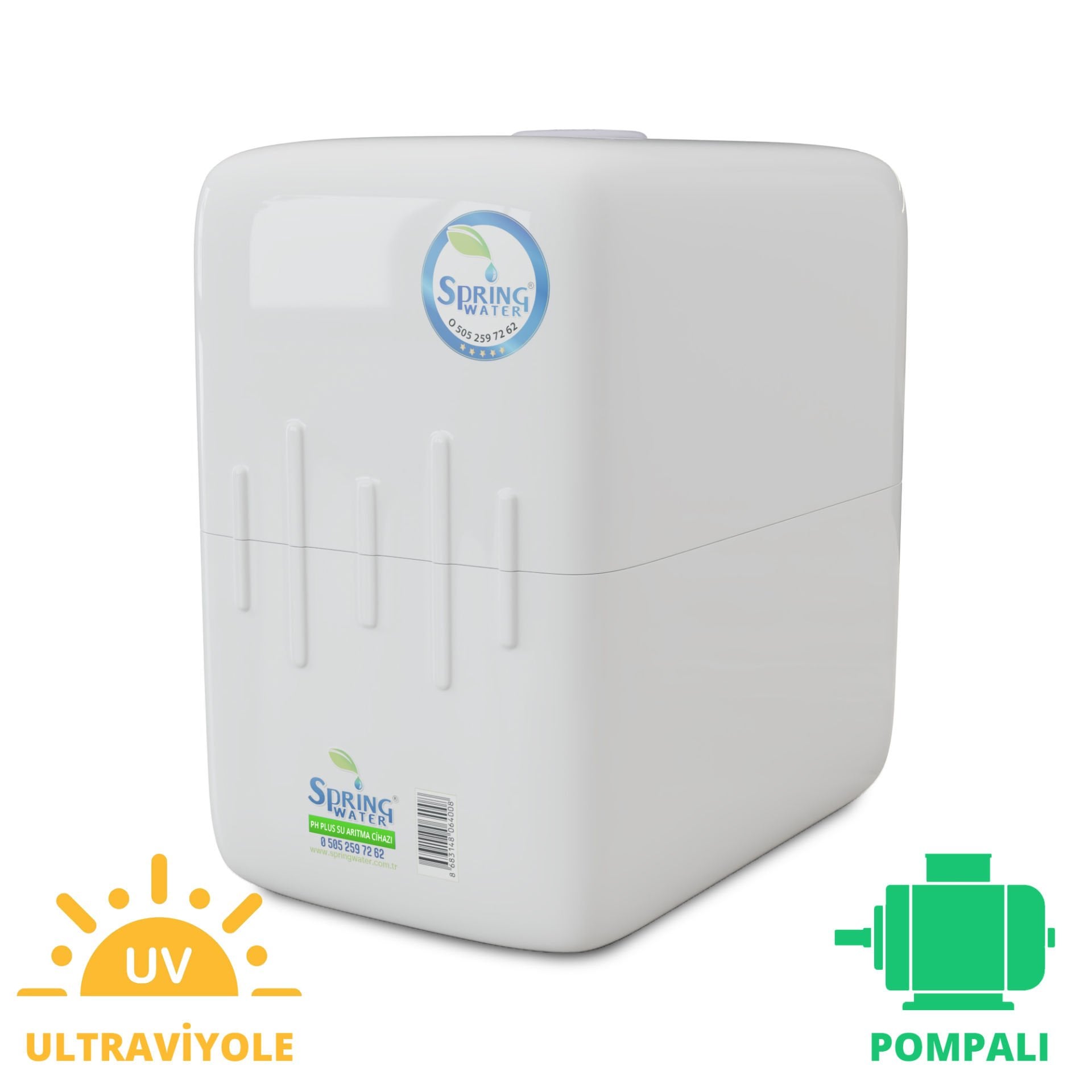 PH-PLUS Spring Water Su Arıtma Cihazı Pompalı - Ultraviyole Filtreli