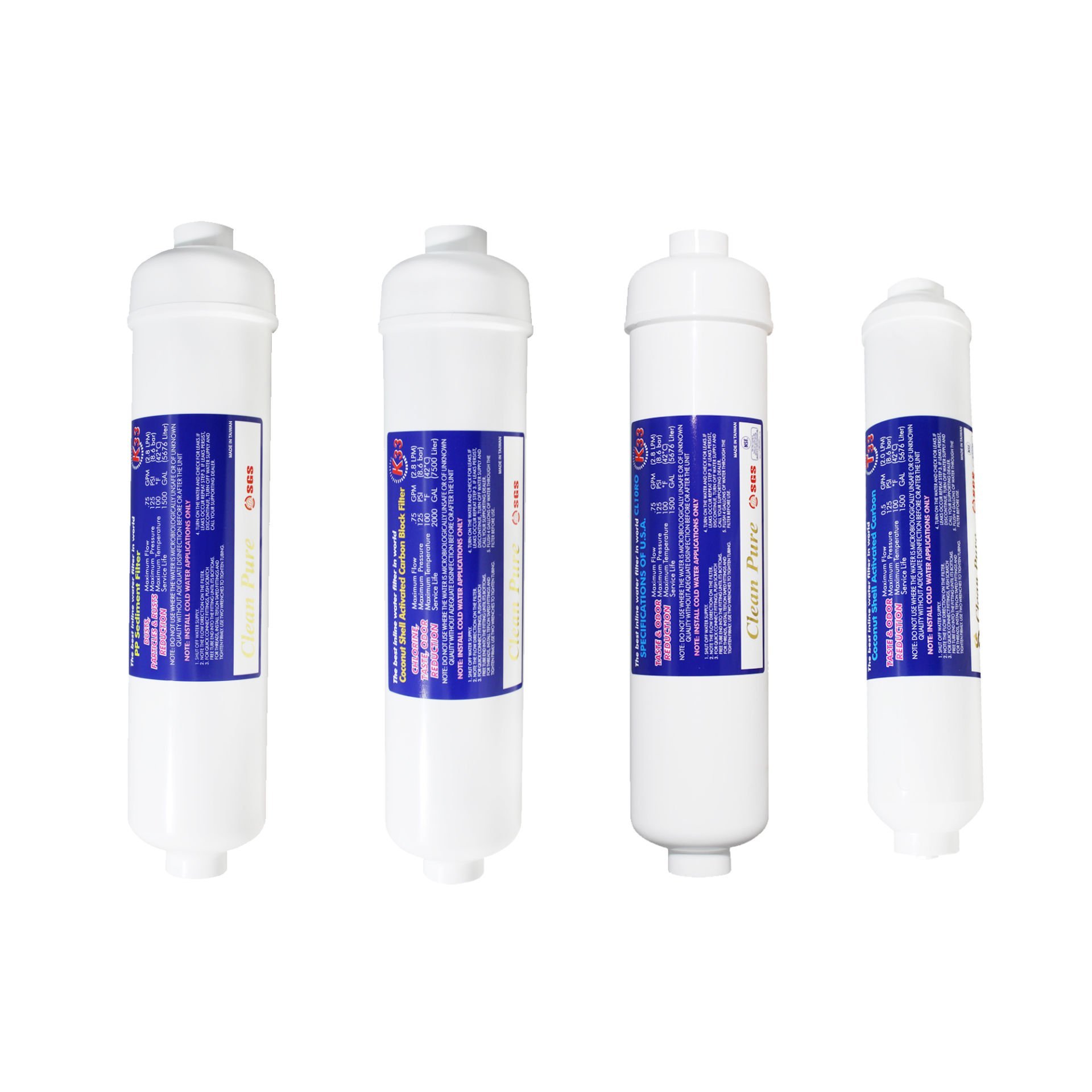 Swun Chyan Clean Pure Inline 4 lü Su Arıtma Filtre Seti