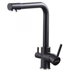 Üç Yollu Musluk Siyah (Sıcak - Soğuk - Arıtılmış Su)