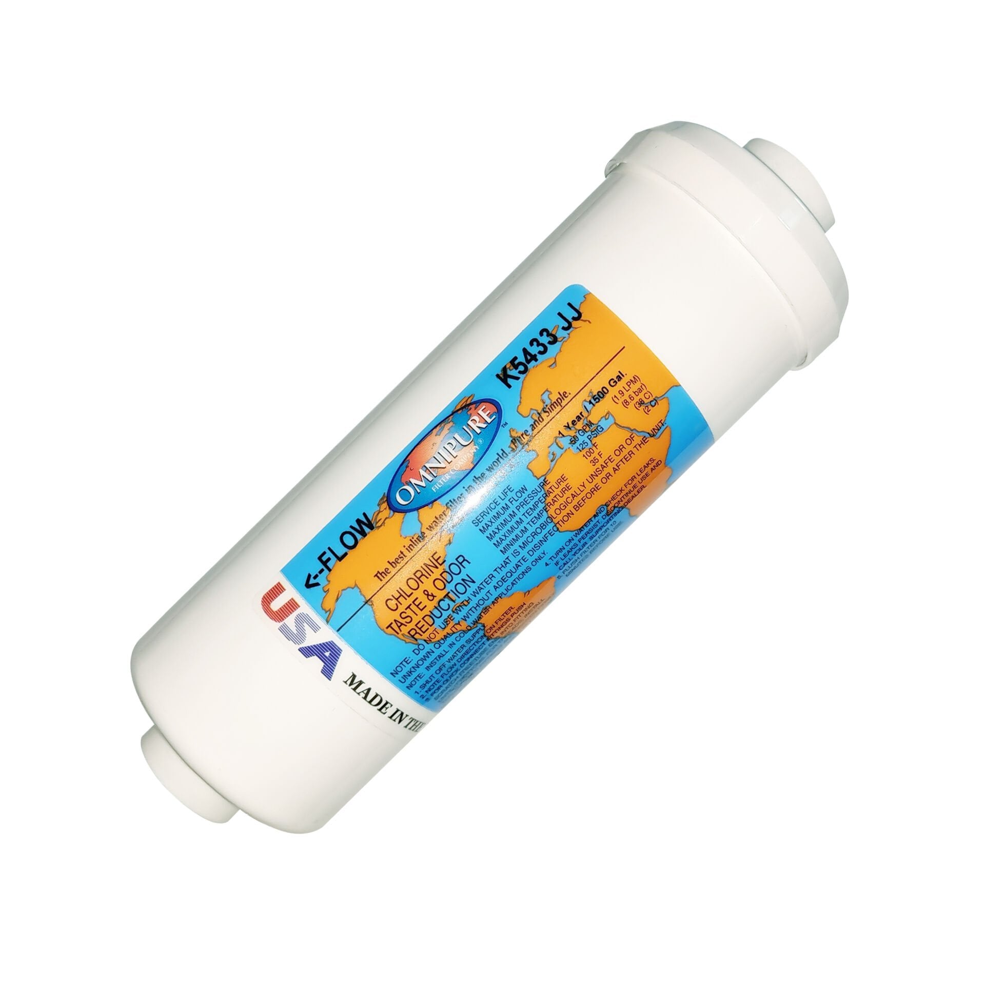 Omnipure K5433JJ Inline Su Arıtma Filtresi – Aktif Karbon Blok