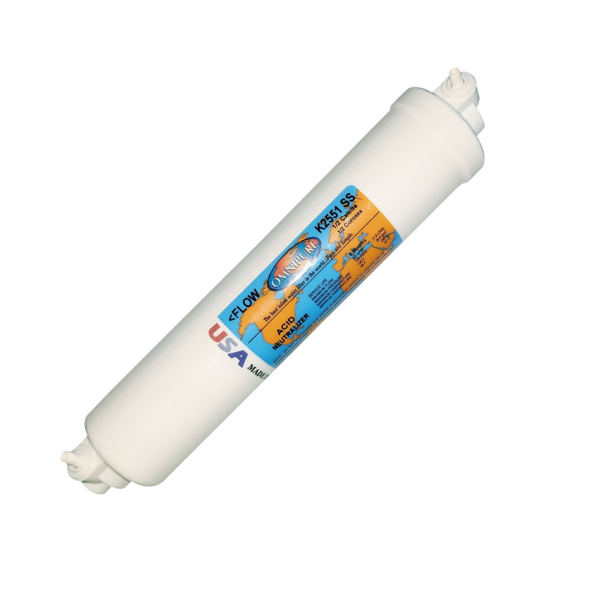 Omnipure K2551SS Inline Alkali Mineral Su Arıtma Filtresi – pH Yükseltici