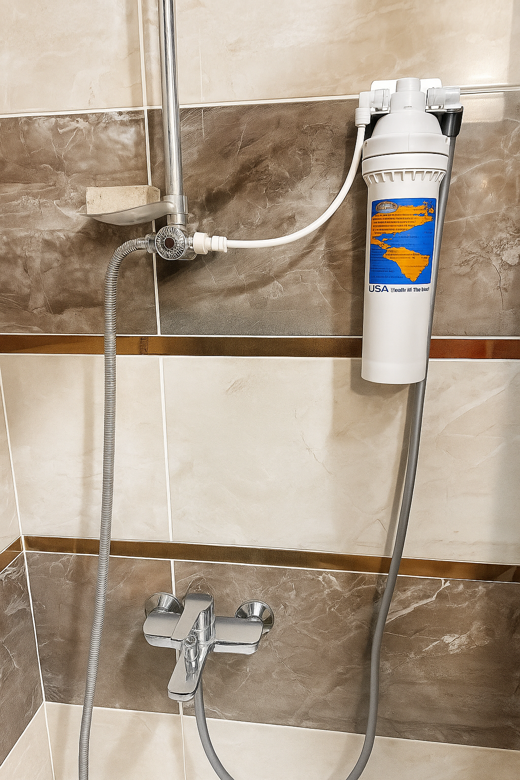 Omnipure ELF T-40 Banyo Karbon Duş Filtresi - Banyo Musluğuna Kolay Montaj – Yoğun Karbon Filtre Teknolojisi