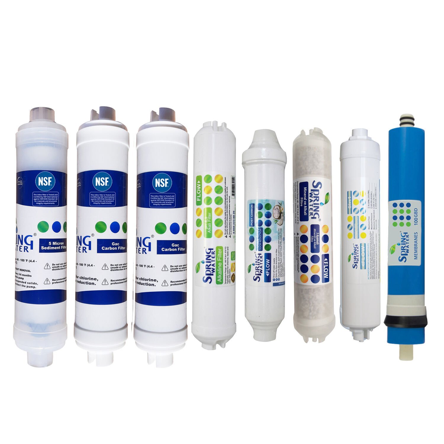 Spring Water 8'li Filtre Seti - Uzun Ömürlü - Yüksek Kalite