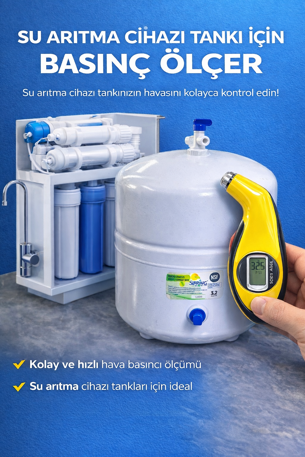 Su Arıtma Cihazı Tank Basınc Ölçer