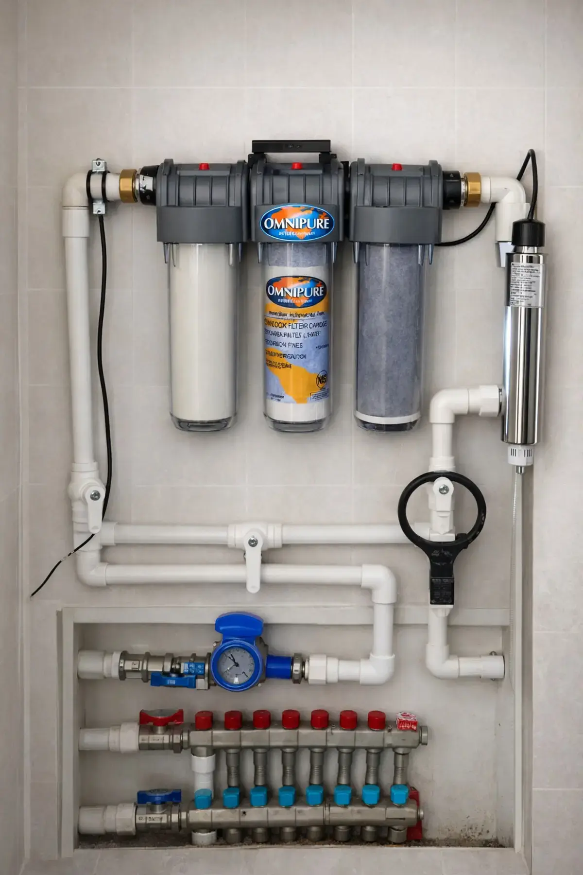 Spring Water 4 Aşamalı Tesisat Tipi UV Sterilizasyonlu Omnipure Filtreli Su Arıtma ve Ön Koruma Sistemi